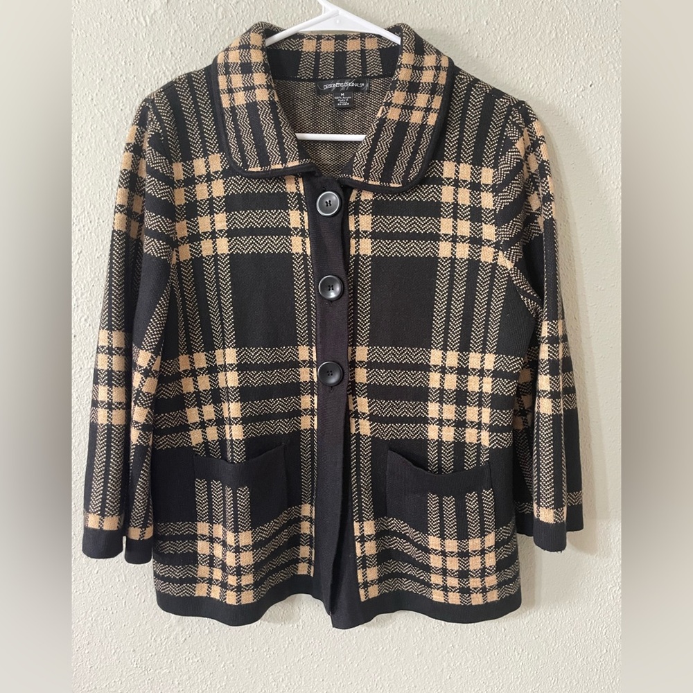 Designers Originals Black and Tan Plaid Blazer
